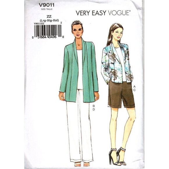 Vogue V9011 Misses L to XXL Jacket, Pants and Shorts Uncut Sewing Pattern - Picture 1 of 2